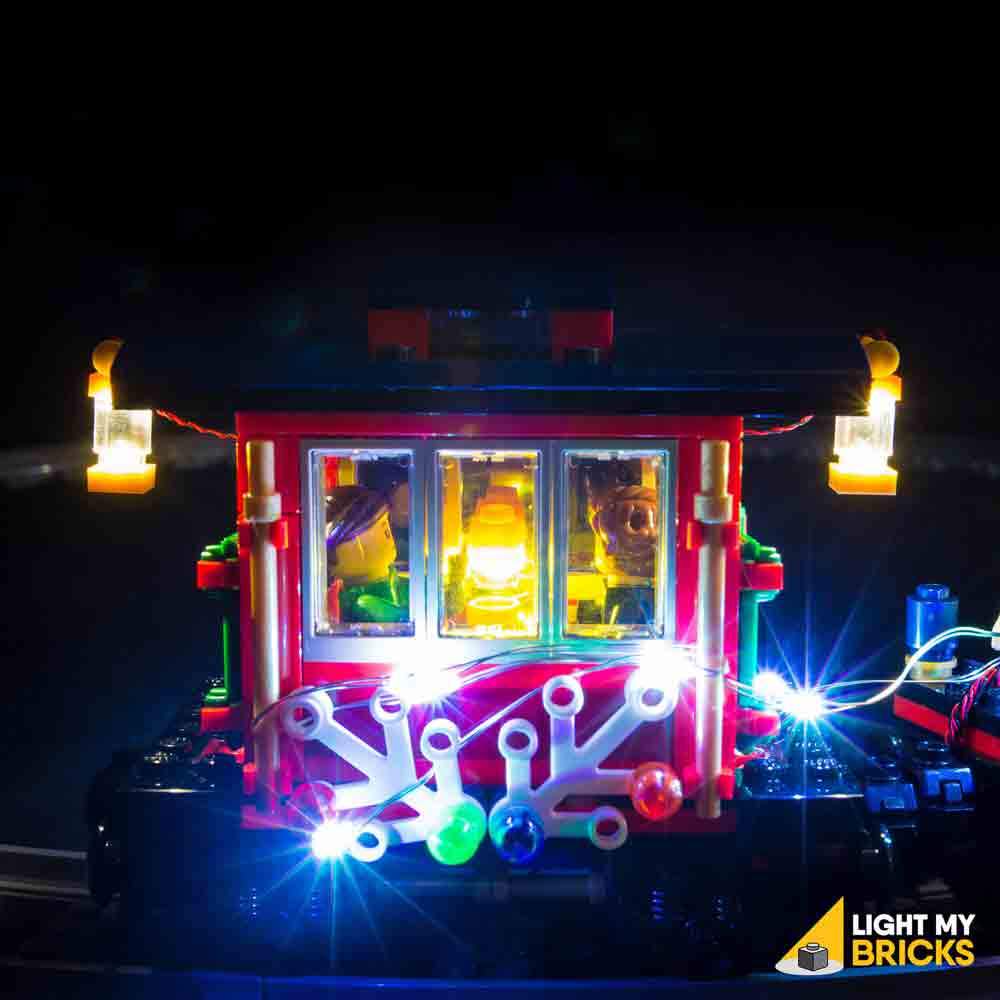 lego holiday train lights