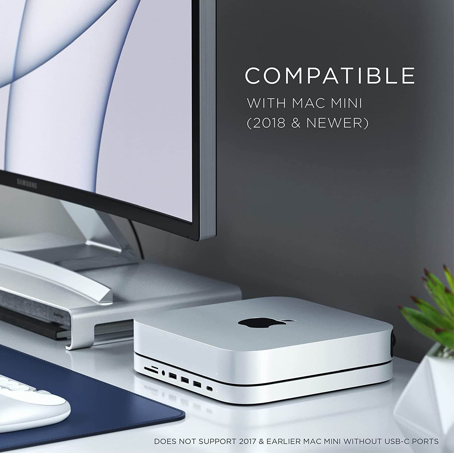 Type-C Aluminum Stand & Hub for Mac Mini