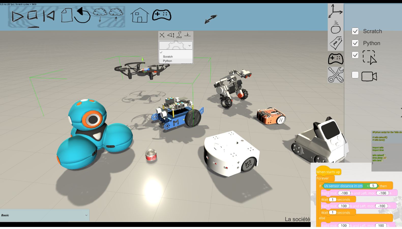 Miranda: simulation software for educational robots