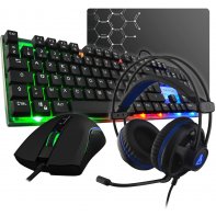  G-LAB Combo Selenium - 4 in 1 Gaming Set - Backlit QWERTY  Gaming Keyboard, 3200 DPI Gaming Mouse, Headset Gaming, Non-Slip Mouse Pad  – Gamer Pack Compatible with PC/PS4/PS5/Xbox One/Xbox Series