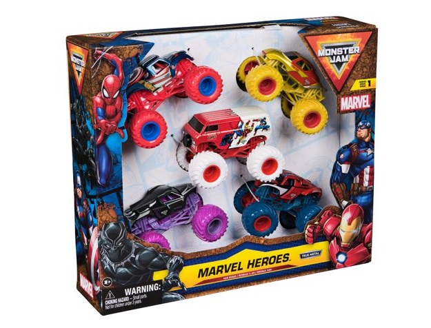 Pack 5 vehicules Marvel DIE CAST Monster Jam