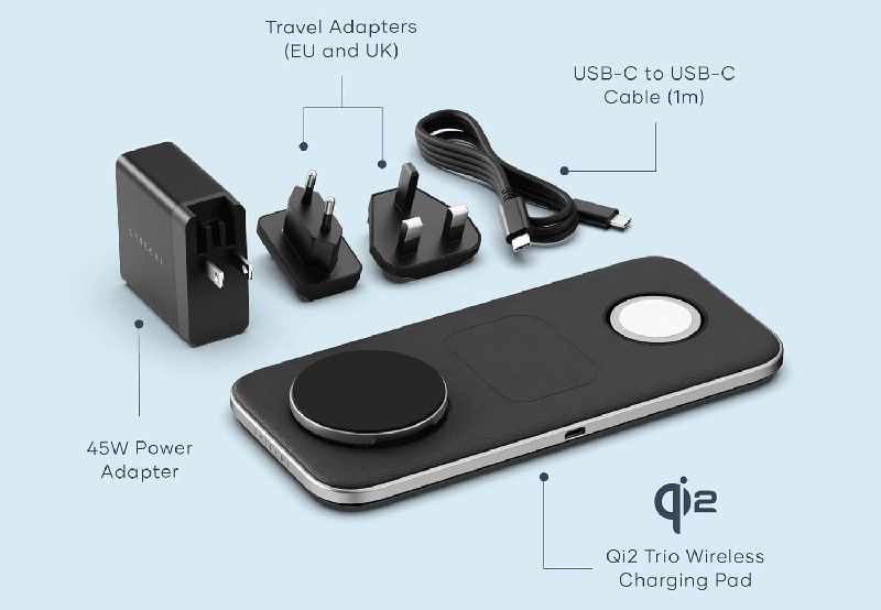 Satechi Qi2 TRIO wireless charging station