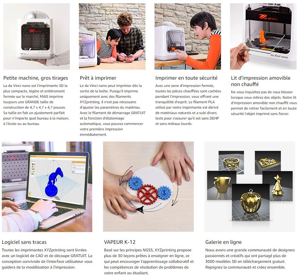 Imprimante 3D Da Vinci Nano portable par XYZ Printing