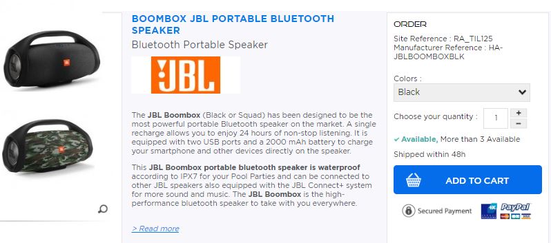 : Boombox JBL: high-performance bluetooth